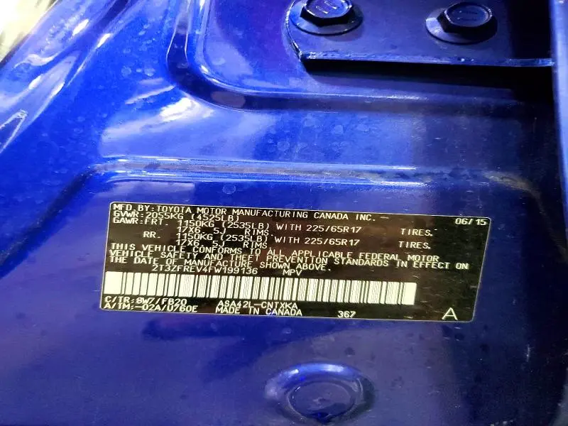2015 TOYOTA RAV4 LE  
