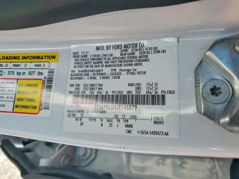 2018 FORD FUSION SE HYBRID  
