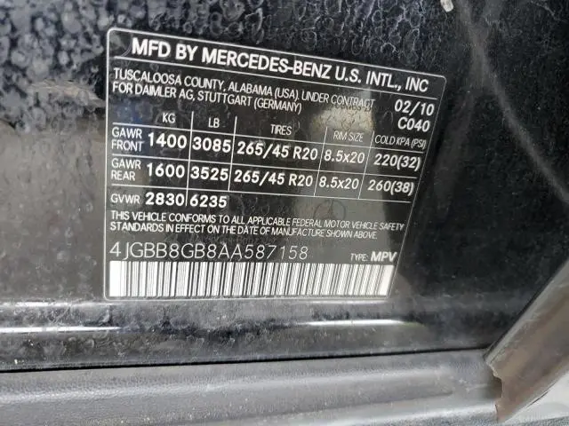 2010 MERCEDES-BENZ ML 350 4MATIC  