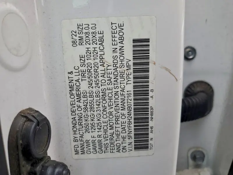 2022 HONDA PILOT SE  