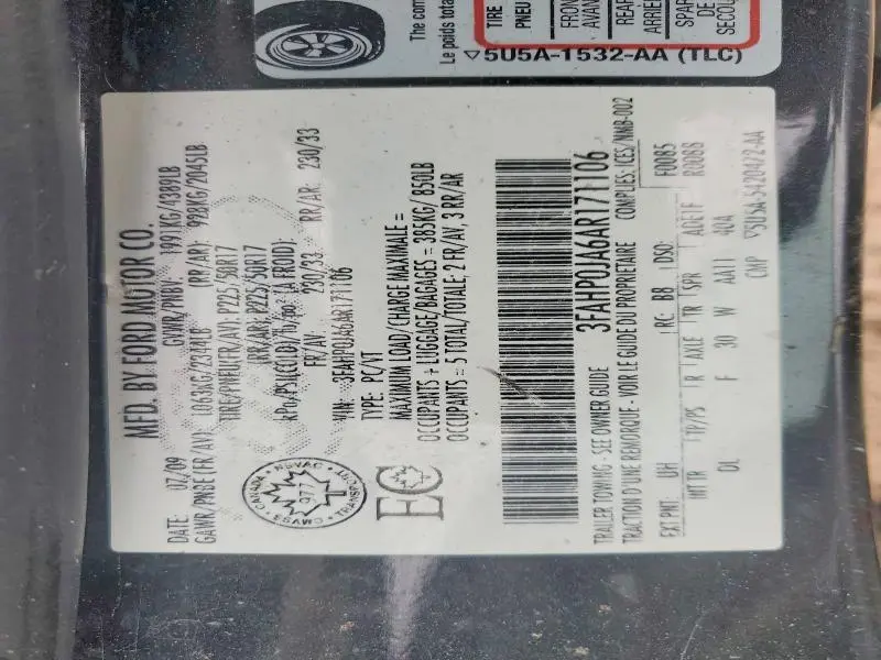 2010 FORD FUSION SEL  