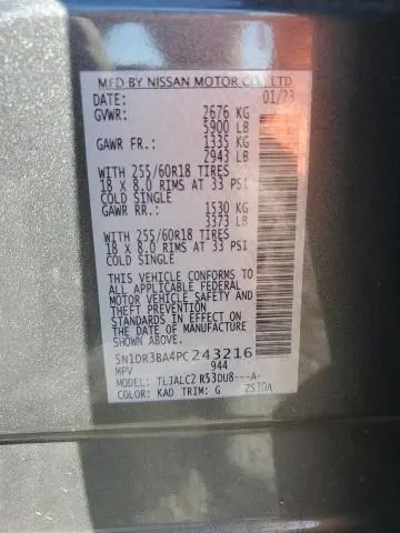 2023 NISSAN PATHFINDER SV  