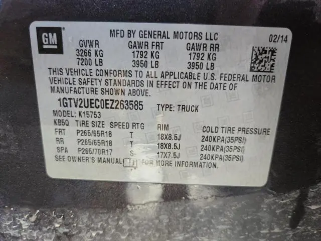 2014 GMC SIERRA K1500 SLE  