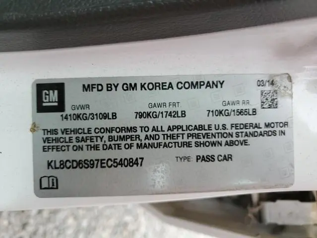 2014 CHEVROLET SPARK 1LT