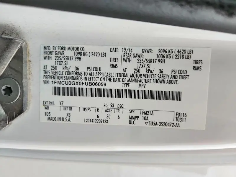 2015 FORD ESCAPE SE  