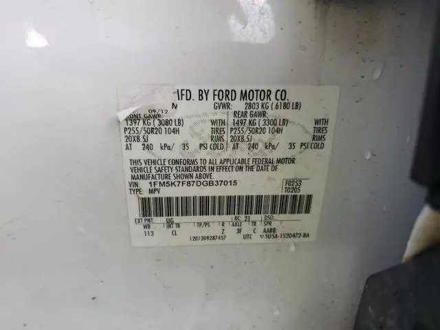 2013 FORD EXPLORER LIMITED  