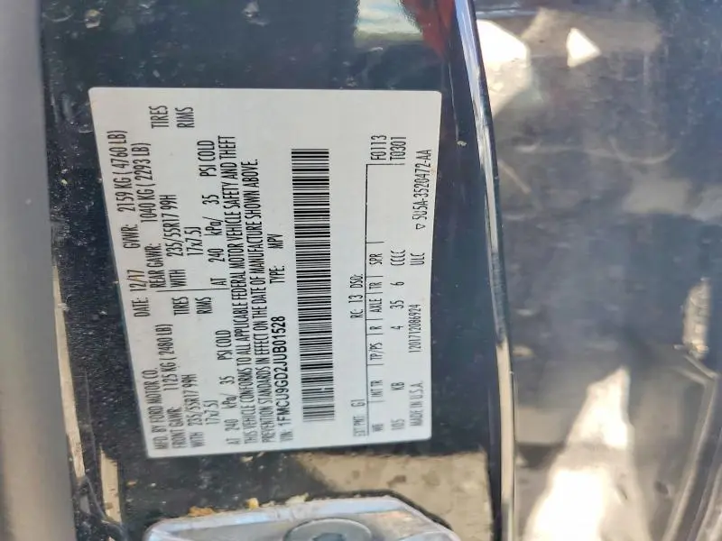 2018 FORD ESCAPE SE  
