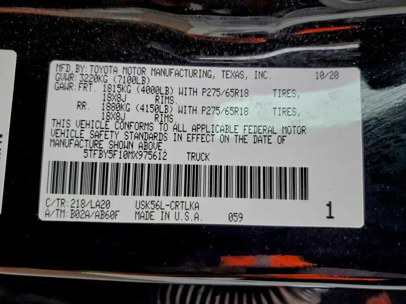 2021 TOYOTA TUNDRA DOUBLE CAB LIMITED  