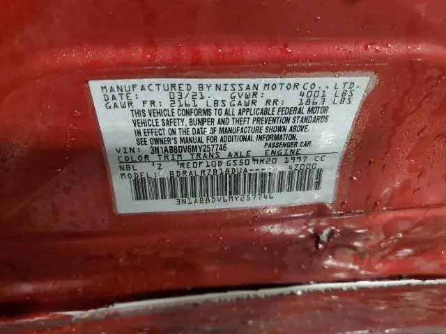 2021 NISSAN SENTRA SR  