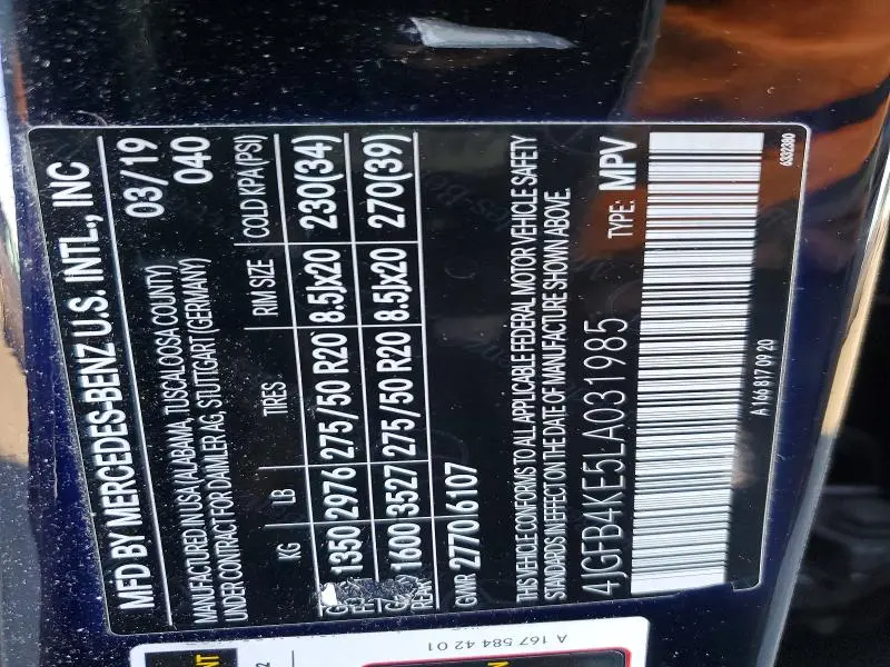 2020 MERCEDES-BENZ GLE 350 4MATIC  