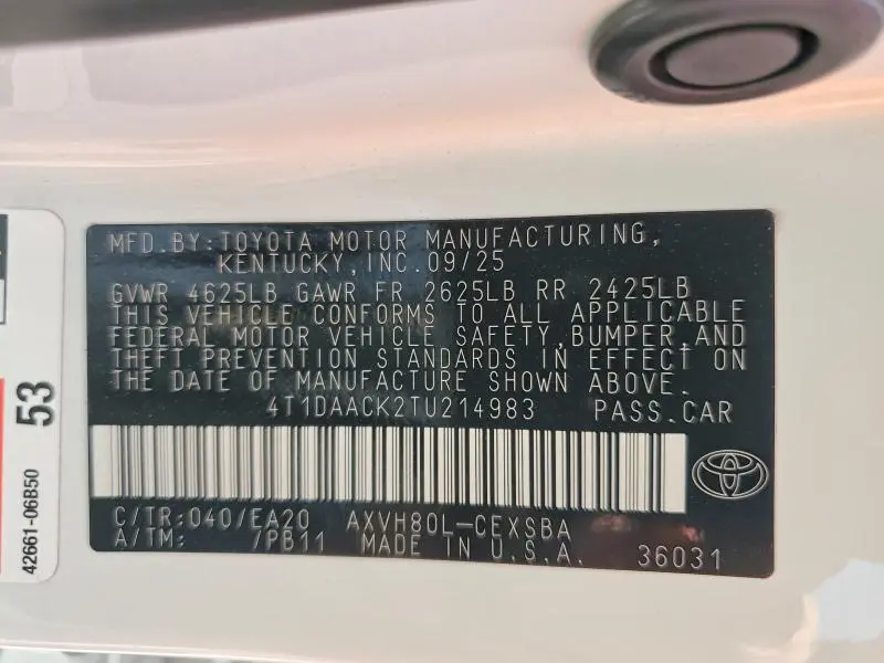 2026 TOYOTA CAMRY SE  