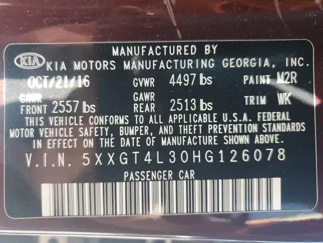 2017 KIA OPTIMA LX  