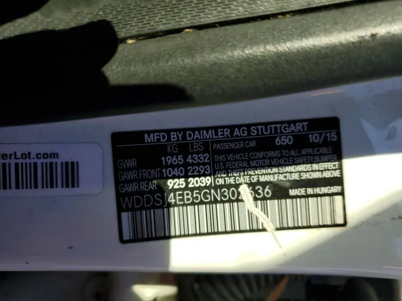 2016 MERCEDES-BENZ CLA 250  