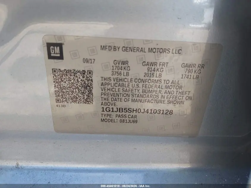 2018 CHEVROLET SONIC LS AUTO