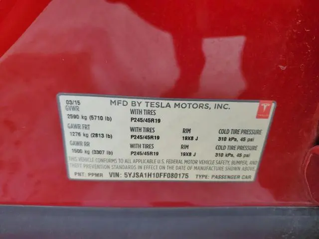 2015 TESLA MODEL S 85