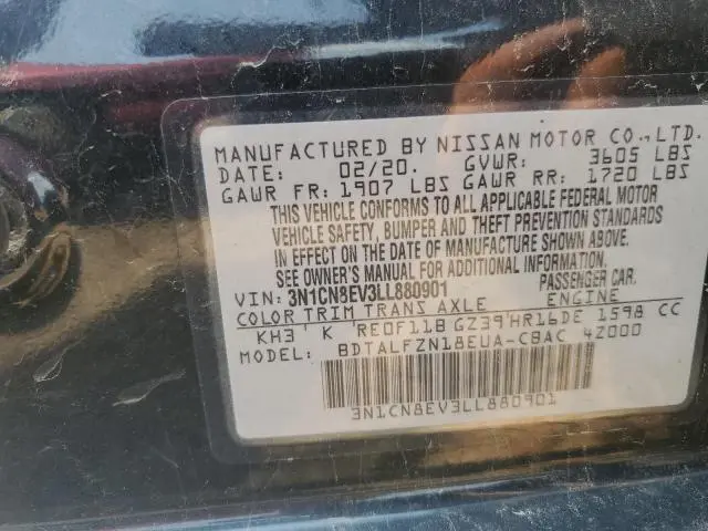 2020 NISSAN VERSA SV  