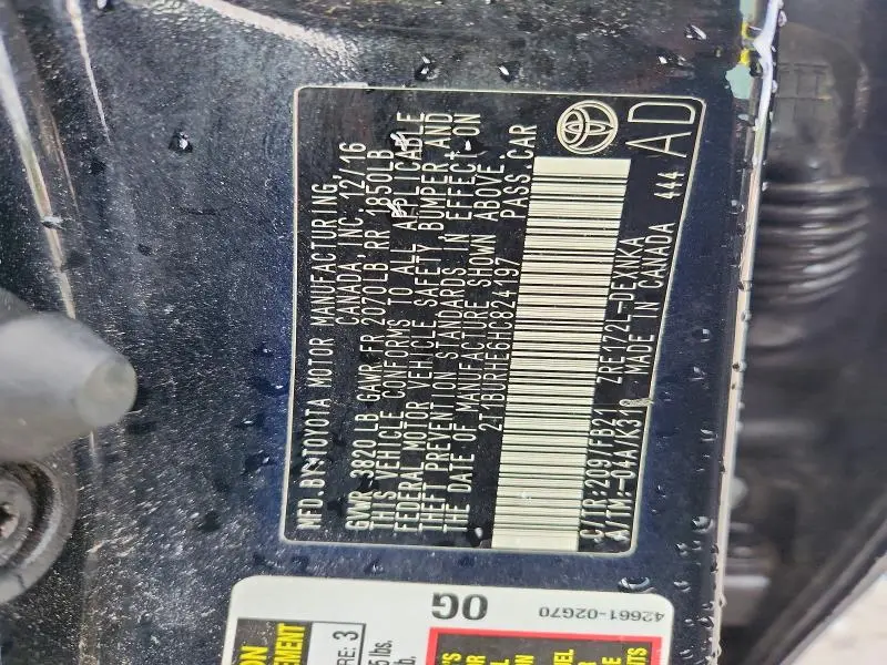 2017 TOYOTA COROLLA LE  