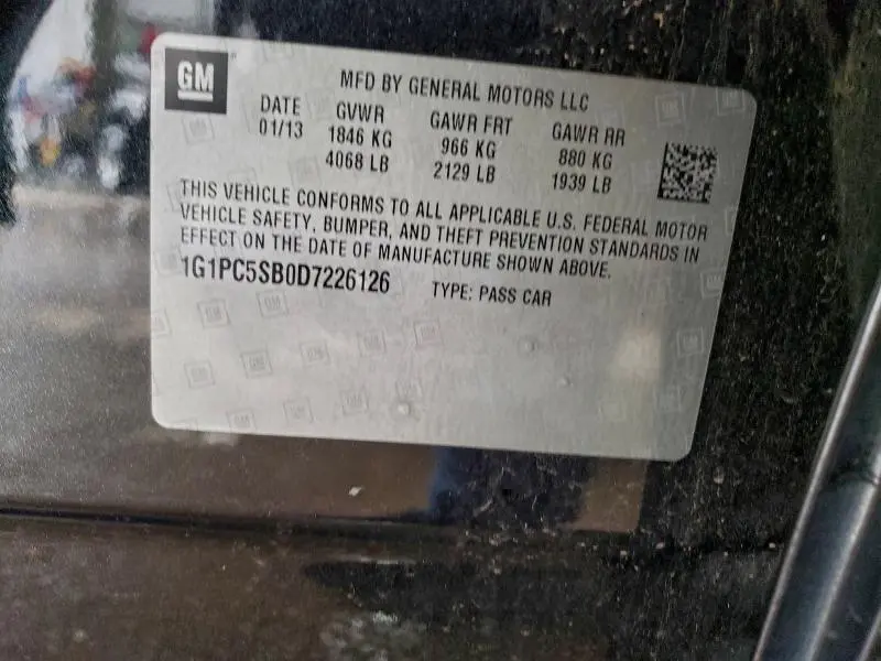 2013 CHEVROLET CRUZE LT  