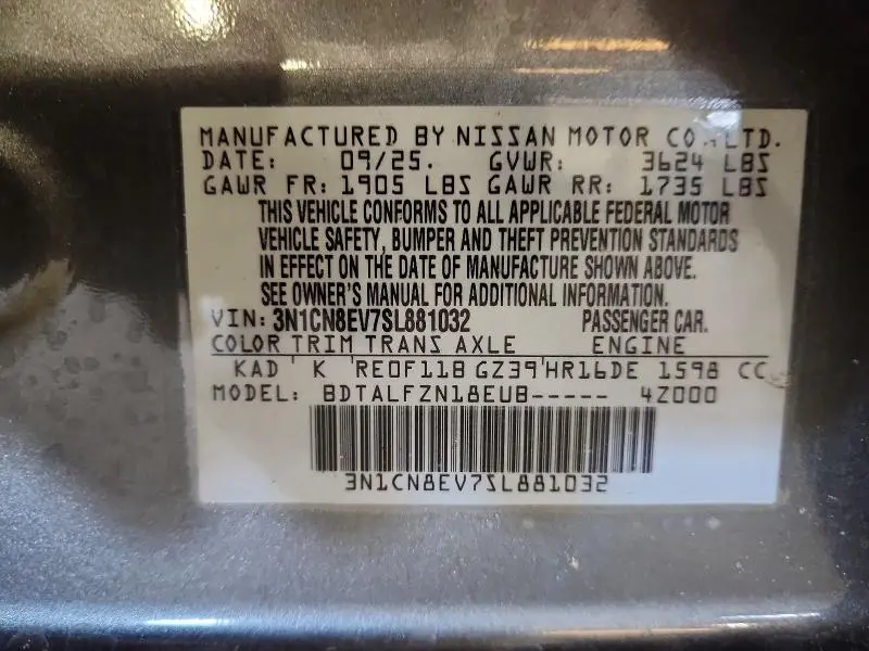 2025 NISSAN VERSA SV  
