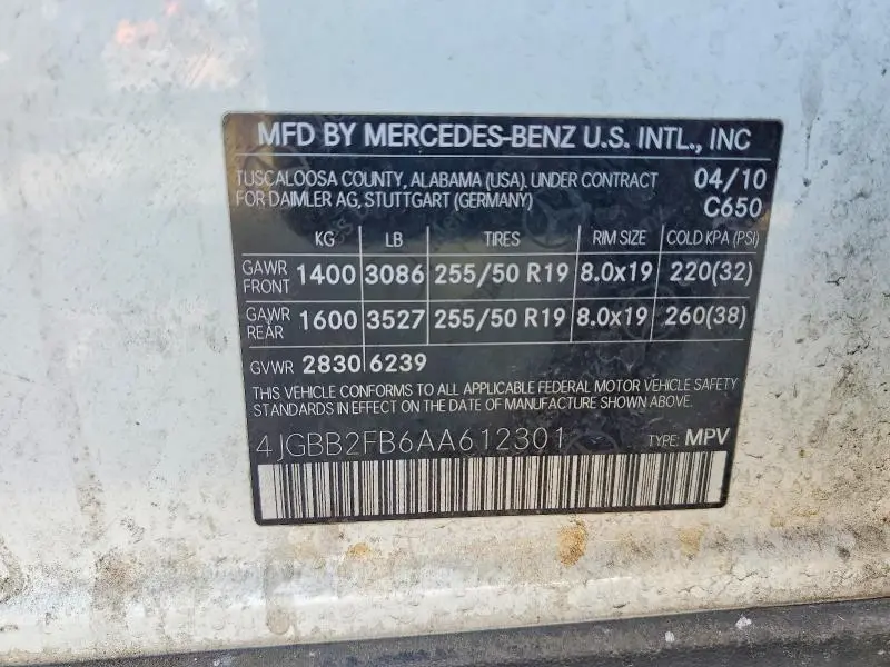 2010 MERCEDES-BENZ ML 350 BLUETEC  