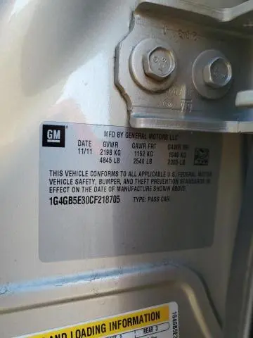 2012 BUICK LACROSSE CONVENIENCE  