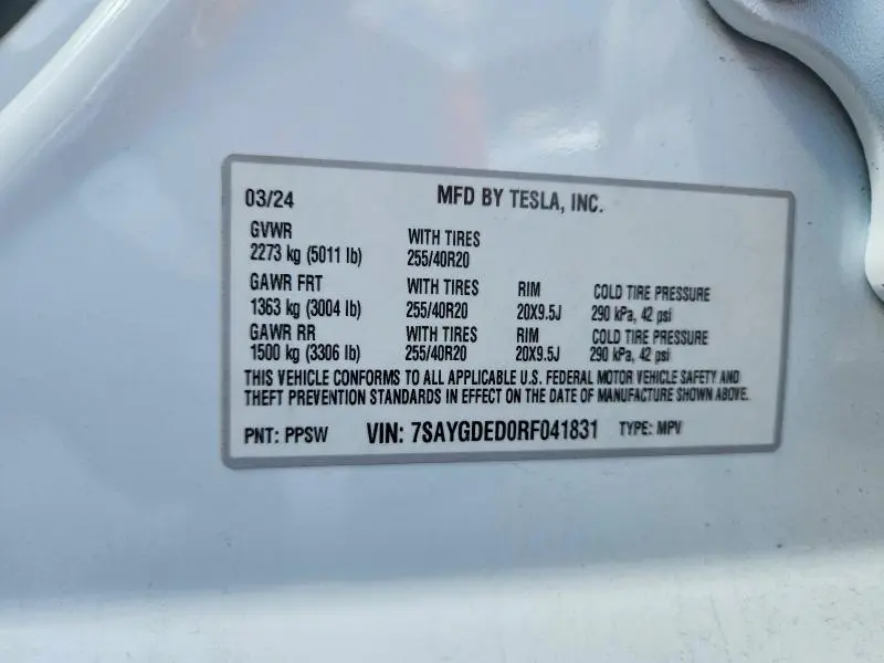 2024 TESLA MODEL Y   