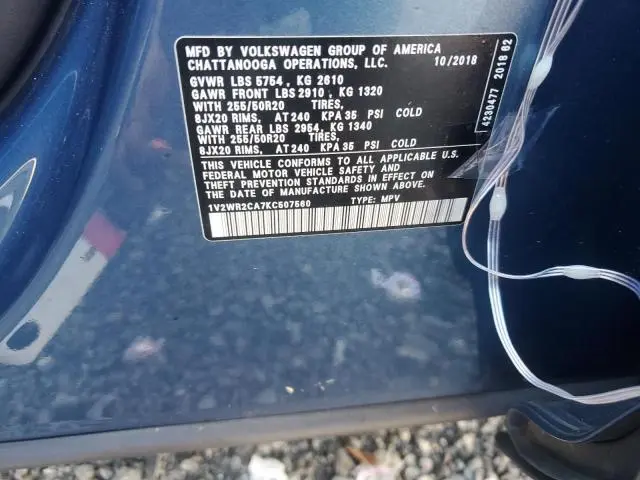 2019 VOLKSWAGEN ATLAS SE  