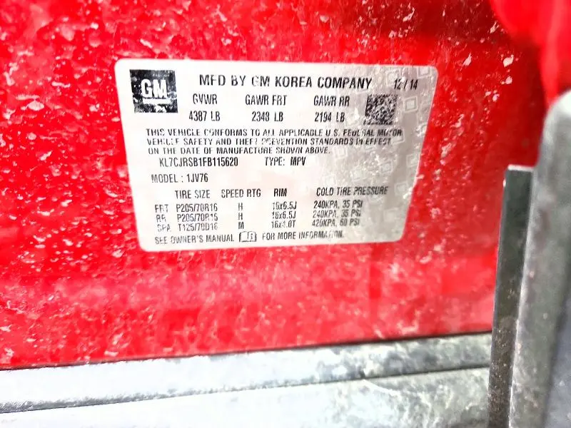 2015 CHEVROLET TRAX 1LT  