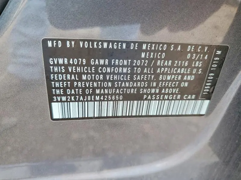 2014 VOLKSWAGEN JETTA BASE  