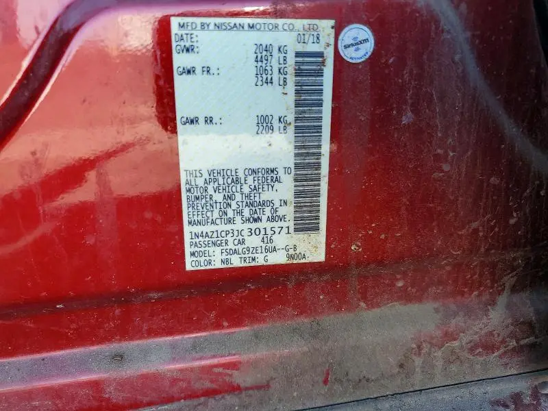 2018 NISSAN LEAF SL  