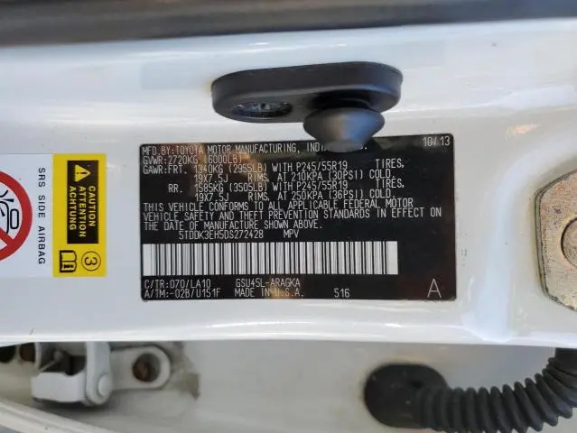 2013 TOYOTA HIGHLANDER LIMITED  