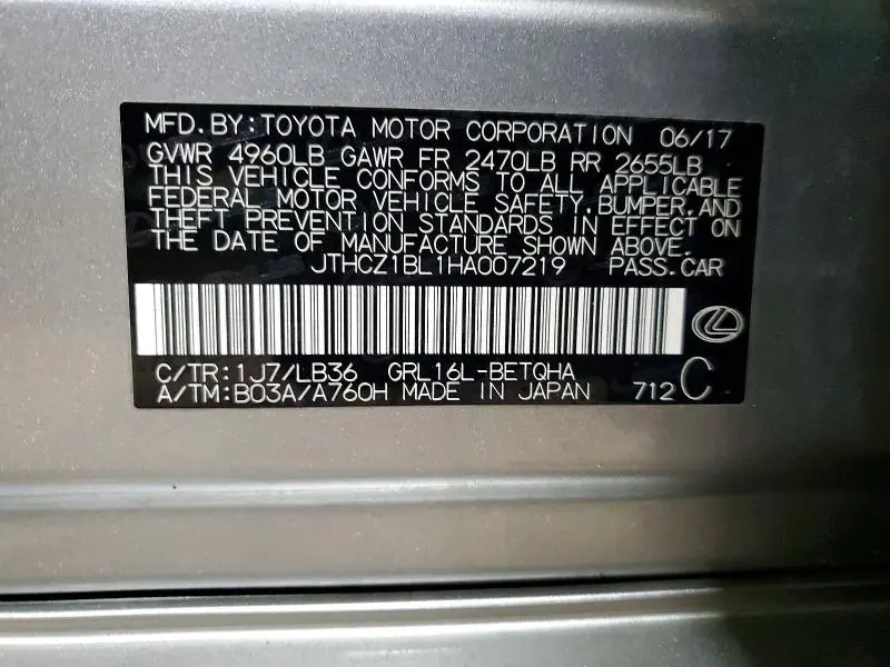 2017 LEXUS GS 350 F SPORT  