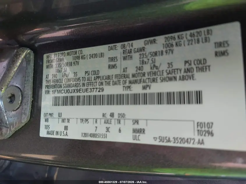 2014 FORD ESCAPE TITANIUM