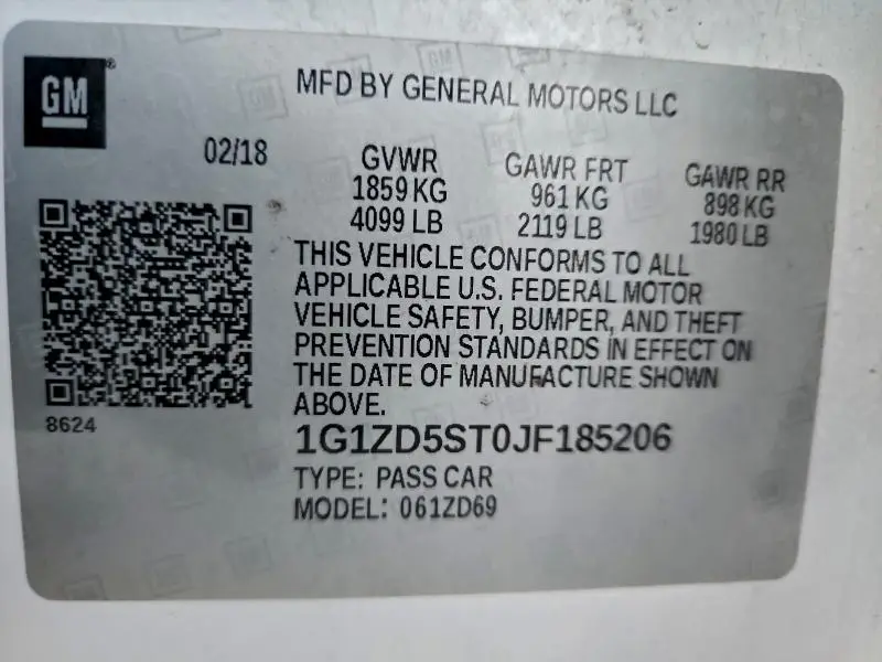 2018 CHEVROLET MALIBU LT  