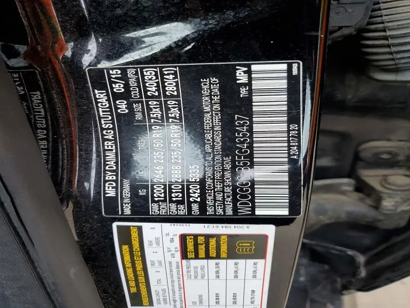 2015 MERCEDES-BENZ GLK 350 4MATIC  