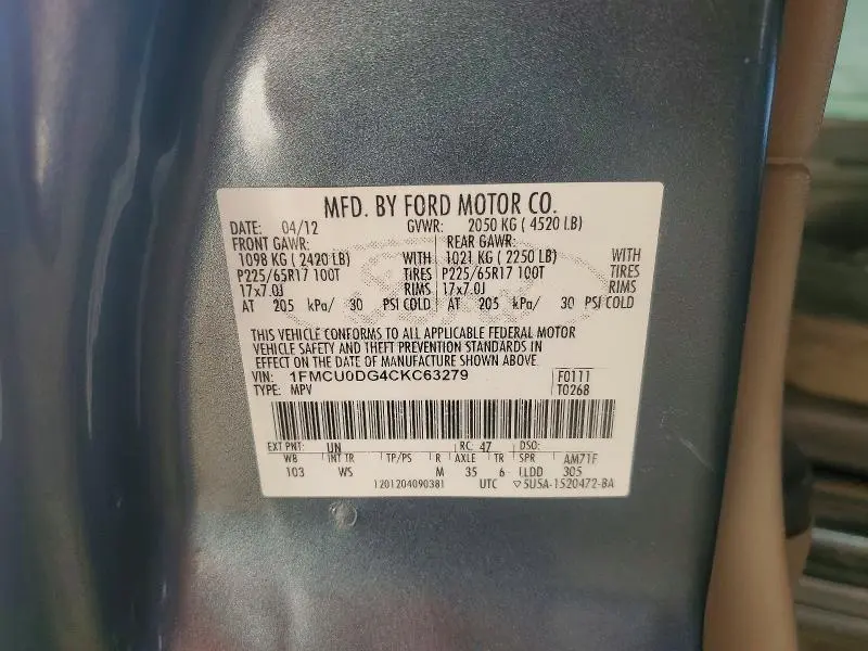 2012 FORD ESCAPE   