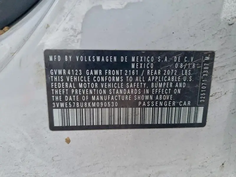 2019 VOLKSWAGEN JETTA SEL  