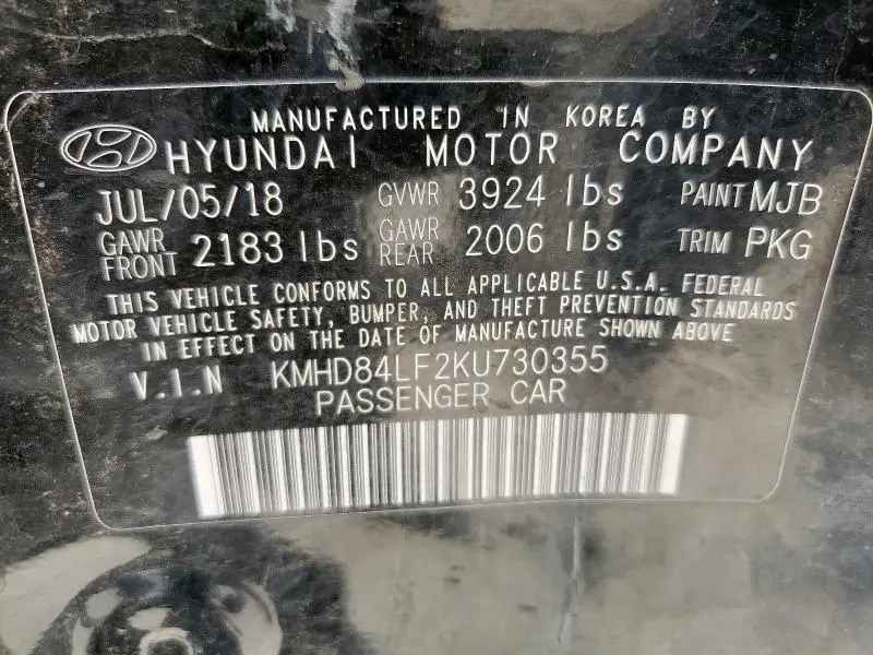 2019 HYUNDAI ELANTRA SEL  