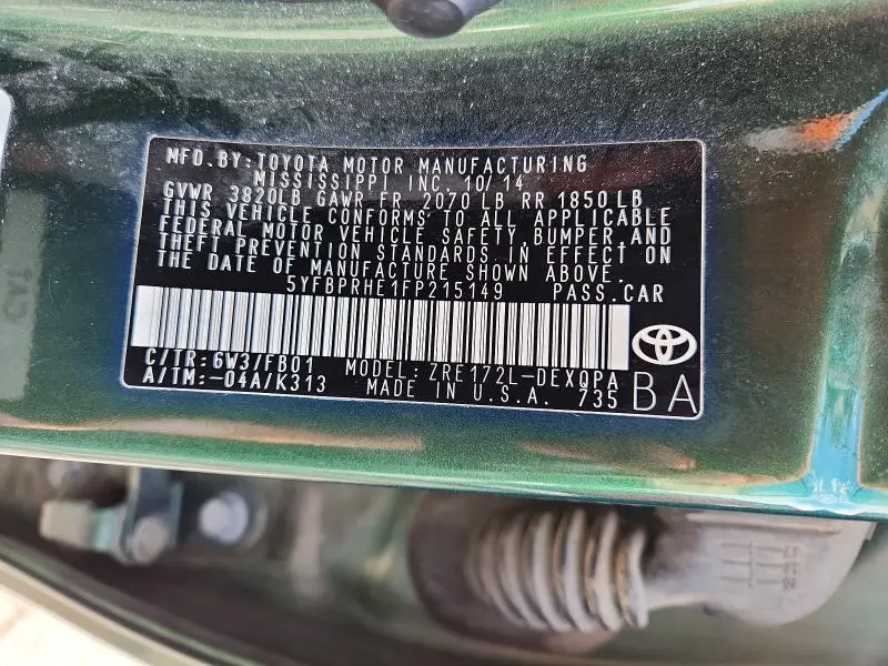 2015 TOYOTA COROLLA LE ECO  