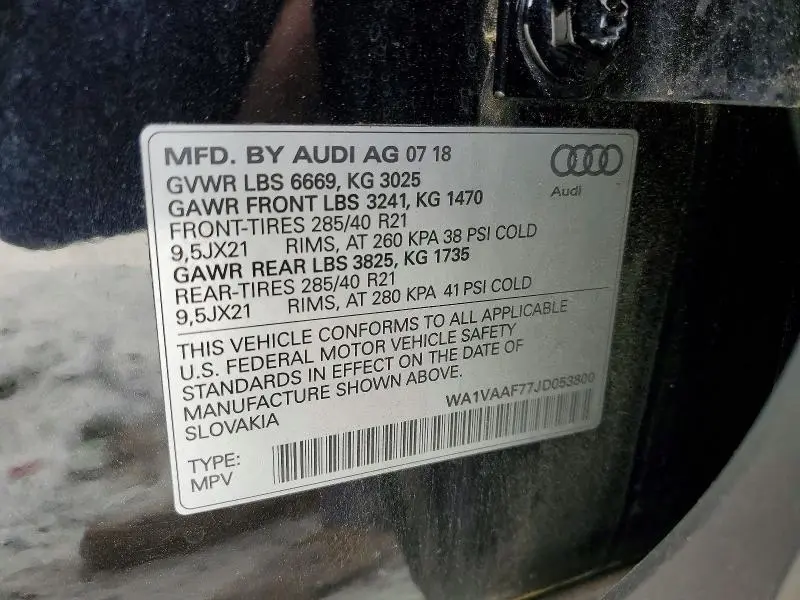 2018 AUDI Q7 PRESTIGE  