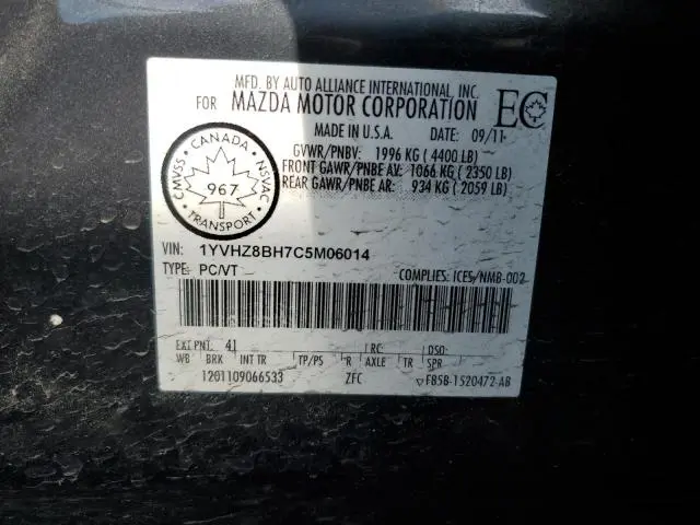 2012 MAZDA 6 I  