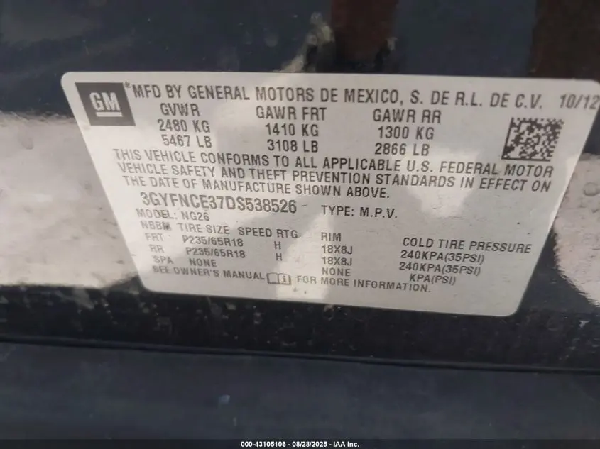 2013 CADILLAC SRX LUXURY COLLECTION