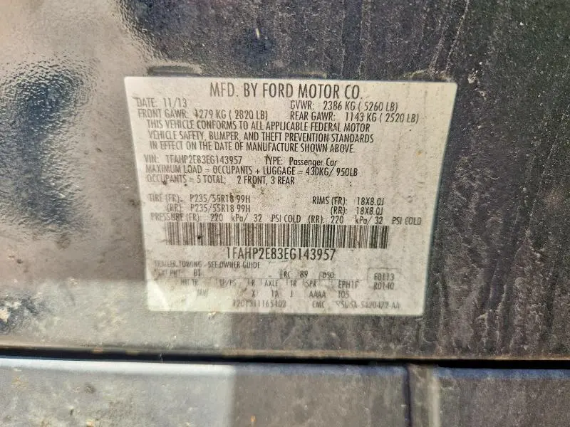 2014 FORD TAURUS SEL  