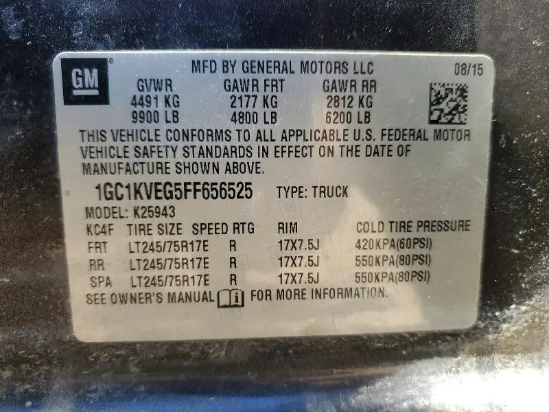 2015 CHEVROLET SILVERADO K2500 HEAVY DUTY LT  