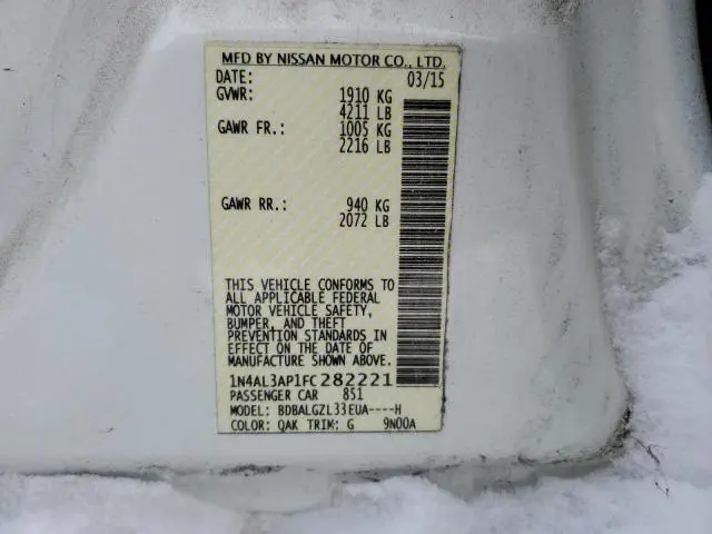 2015 NISSAN ALTIMA 2.5  