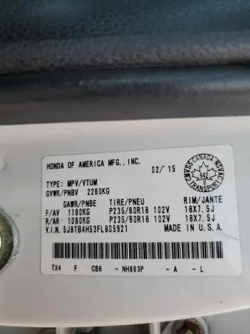 2015 ACURA RDX TECHNOLOGY  
