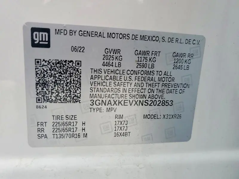 2022 CHEVROLET EQUINOX LT  