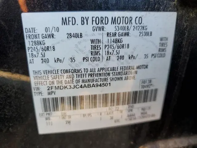 2010 FORD EDGE SEL  