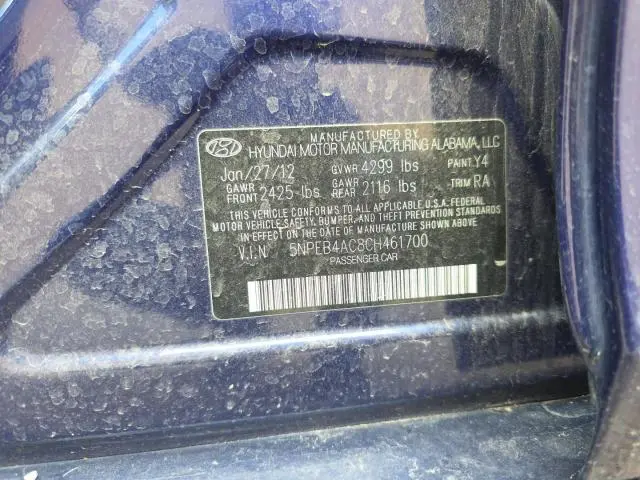 2012 HYUNDAI SONATA GLS  