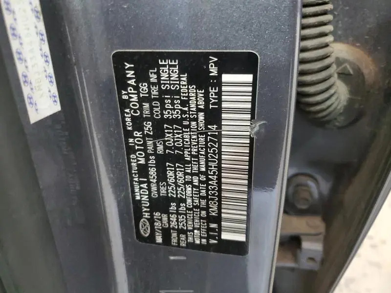 2017 HYUNDAI TUCSON LIMITED  